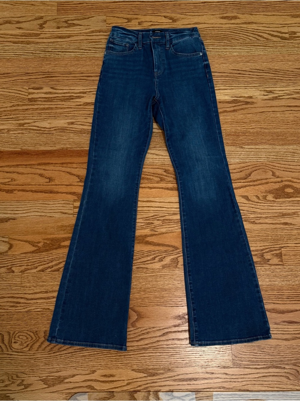 Express Women's Dark Blue Flare Jeans